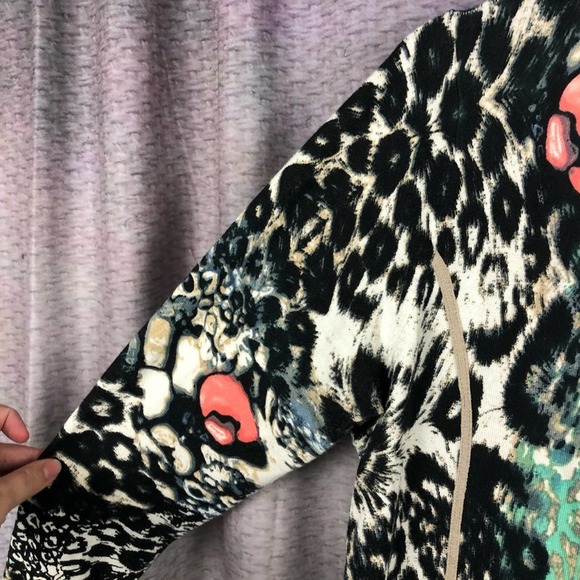 Eva & Claudi Animal Print V Neck Cardigan M - Picture 5 of 10